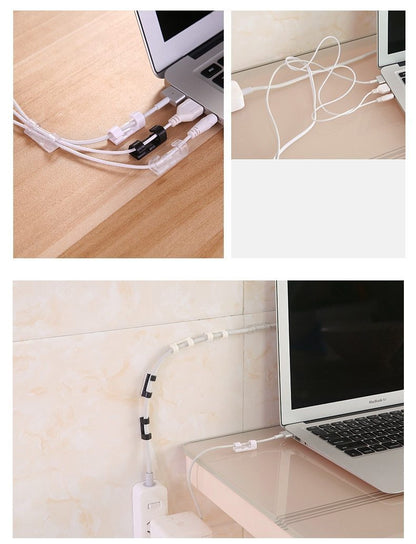 s Wire Cable Clips Organizer Desktop & Workstation Clips Cord Management Holder USB Charging Data Line Cable Winder