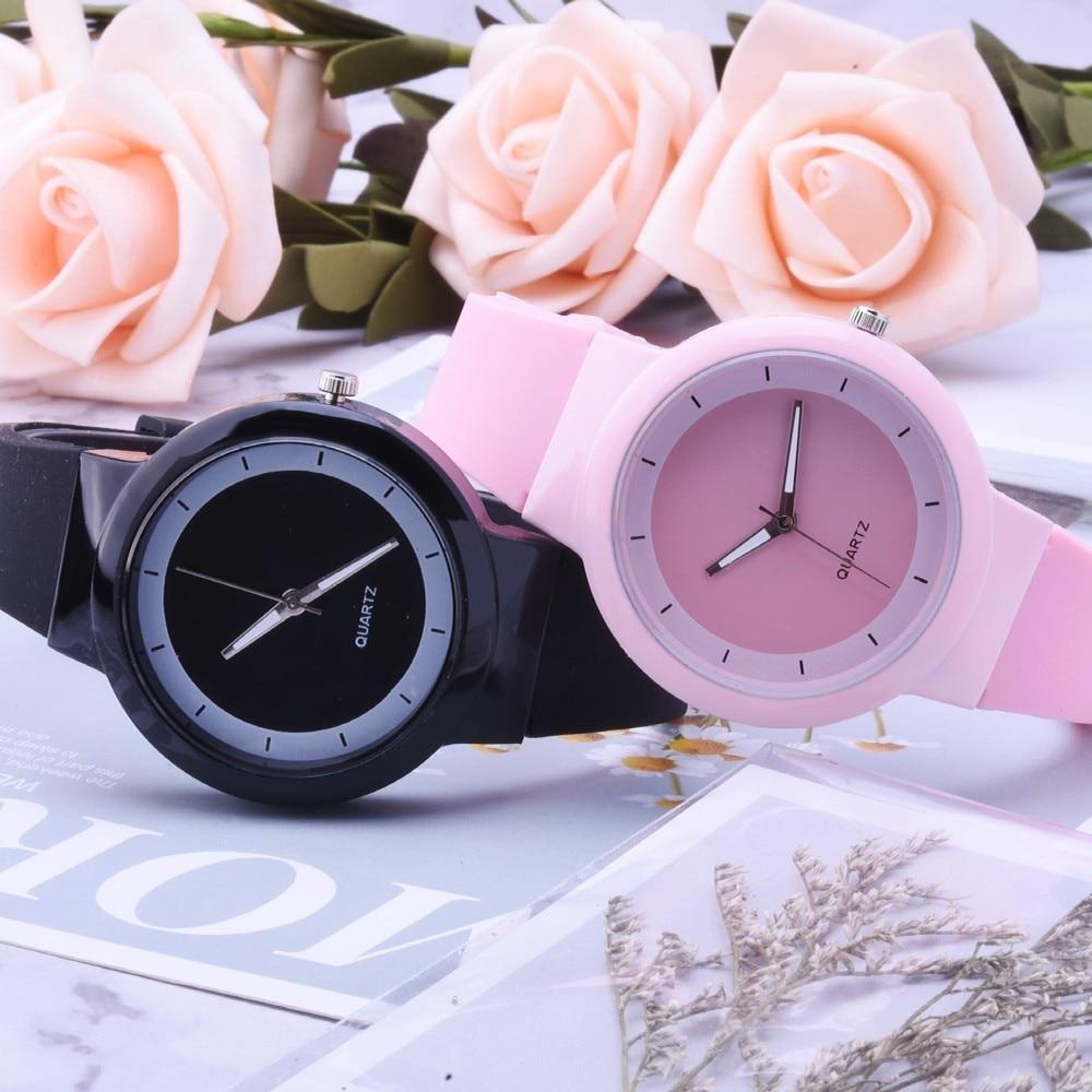 Woman Fashion Silicone Band Analog Quartz Round Wrist Watch Watches Rhinestone quartz watch relogio feminino the women wrist A40