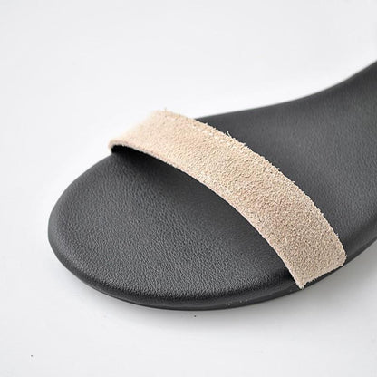 Women Flat Sandals Genuine Cow Suede  New Ladies New Flat Sandal