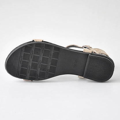 Women Flat Sandals Genuine Cow Suede  New Ladies New Flat Sandal