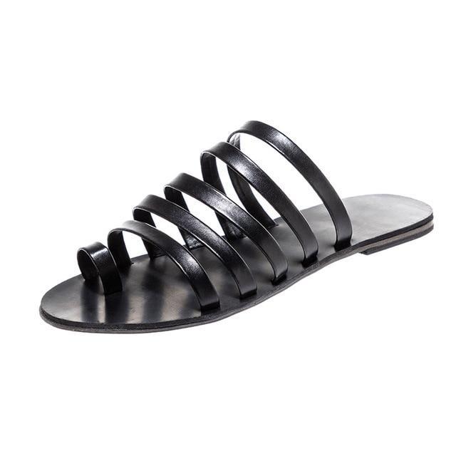 Women Flat Sandals  Gladiator Sandals Ladies Strap Slippers Roman Female Flip Flops Outdoor Casual Sandals