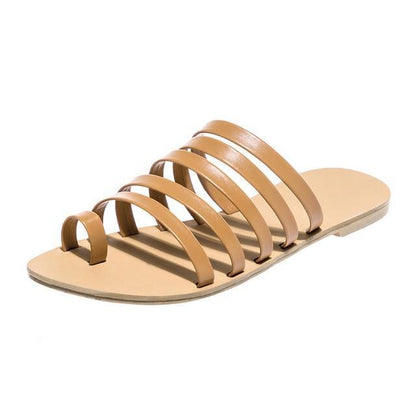 Women Flat Sandals  Gladiator Sandals Ladies Strap Slippers Roman Female Flip Flops Outdoor Casual Sandals