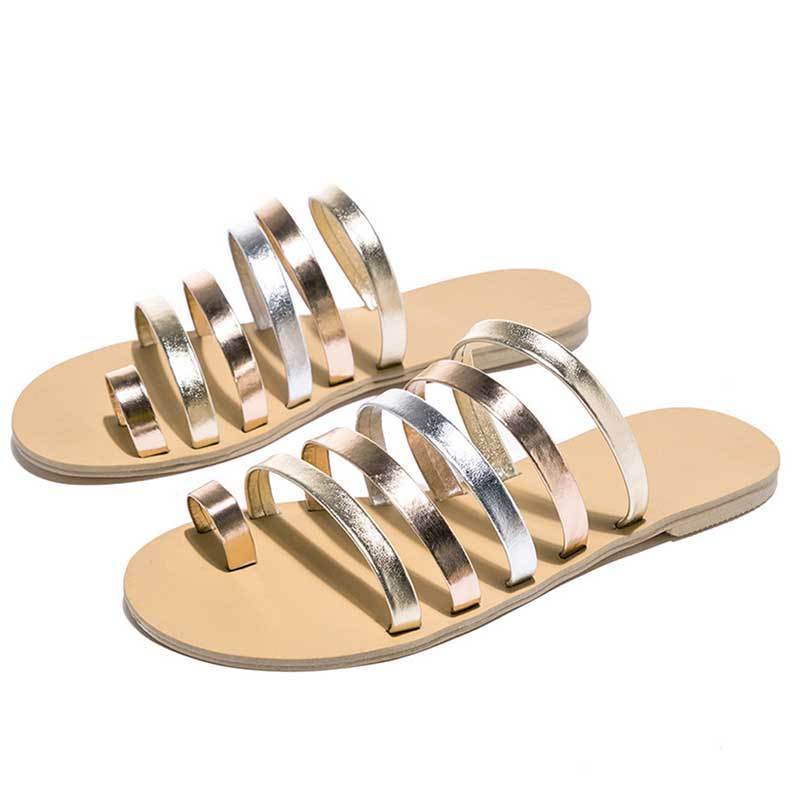 Women Flat Sandals  Gladiator Sandals Ladies Strap Slippers Roman Female Flip Flops Outdoor Casual Sandals