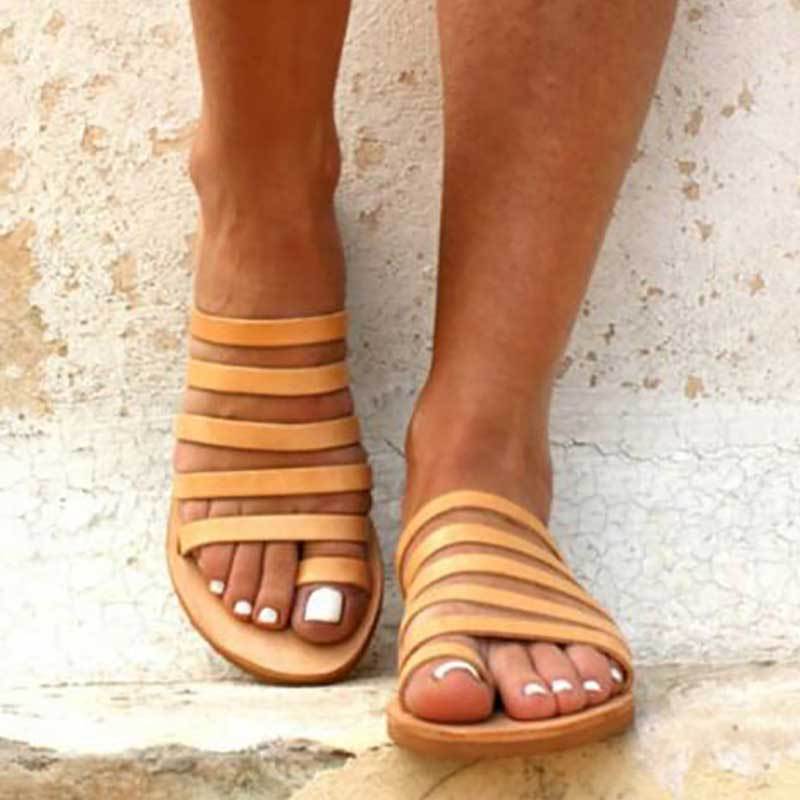 Women Flat Sandals  Gladiator Sandals Ladies Strap Slippers Roman Female Flip Flops Outdoor Casual Sandals