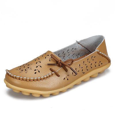 Women Flats  Genuine Leather Shoes Mother Loafers