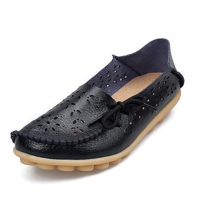 Women Flats  Genuine Leather Shoes Mother Loafers