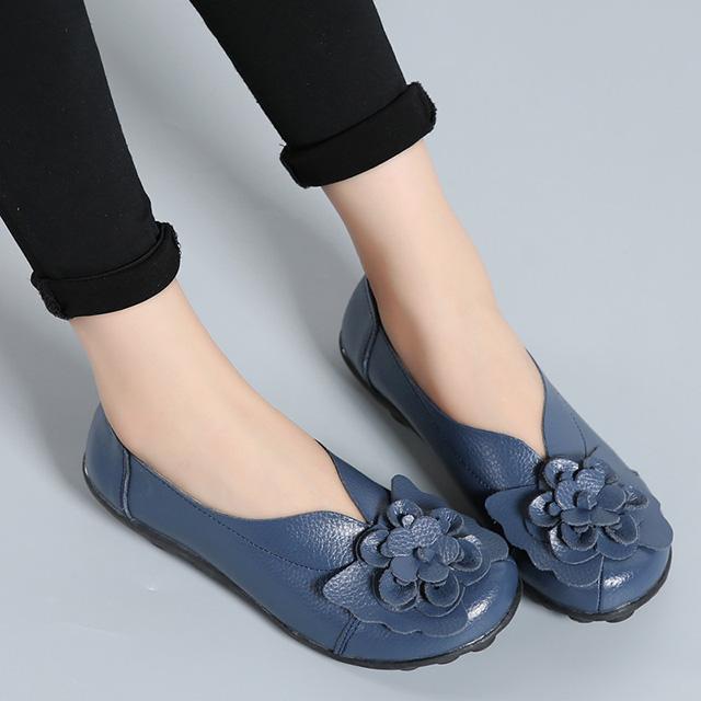 New Fashion Ballet  Flower Women Shoes Genuine Loafers