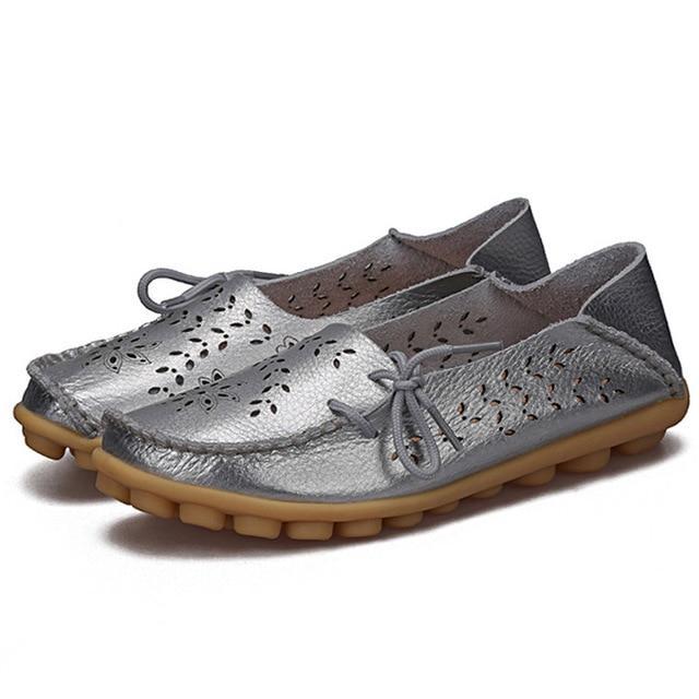 New Moccasins Women Shoes Slip On Loafers Genuine Leather Shoes Driving Woman Footwear