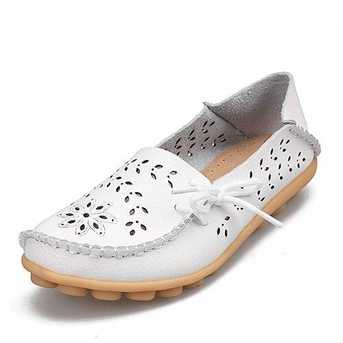 Women Flats Cut-outs Comfortable Women Casual Shoes Round Toe Moccasins Loafers