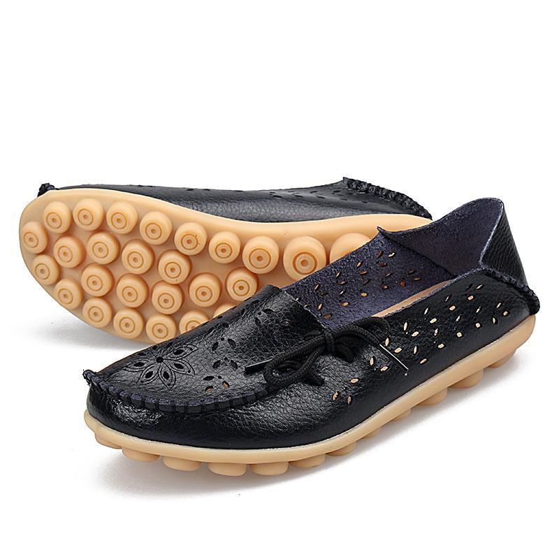 Women Flats Cut-outs Comfortable Women Casual Shoes Round Toe Moccasins Loafers