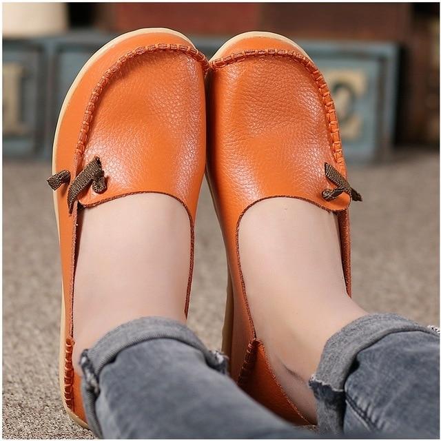 Genuine Leather Shoes Woman Loafers