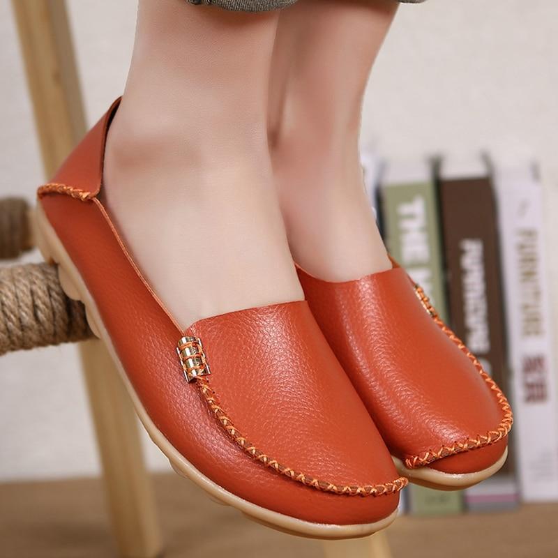 Women Flats Slip On Women Loafers Soft Moccasins With Genuine Leather