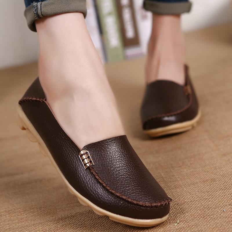 Women Flats Slip On Women Loafers Soft Moccasins With Genuine Leather