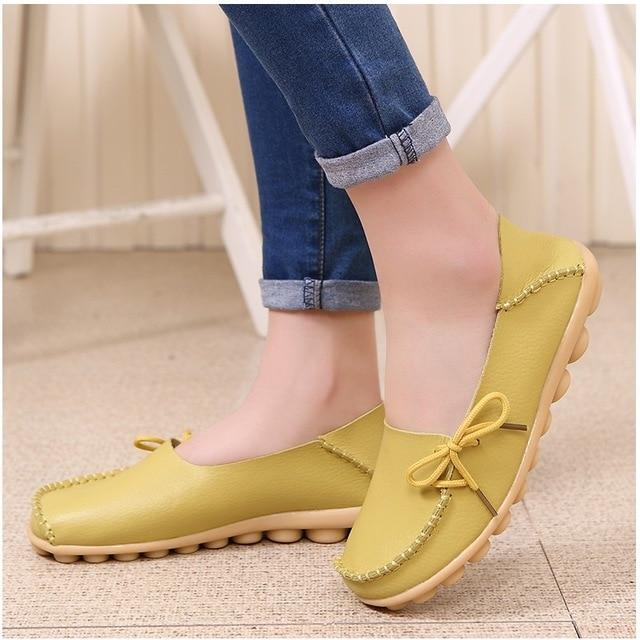 Women Flats Soft Genuine Leather Shoes Women Moccasins Shallow Casual Shoes