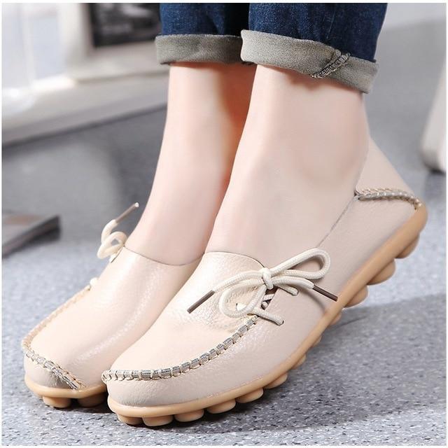 Women Flats Soft Genuine Leather Shoes Women Moccasins Shallow Casual Shoes