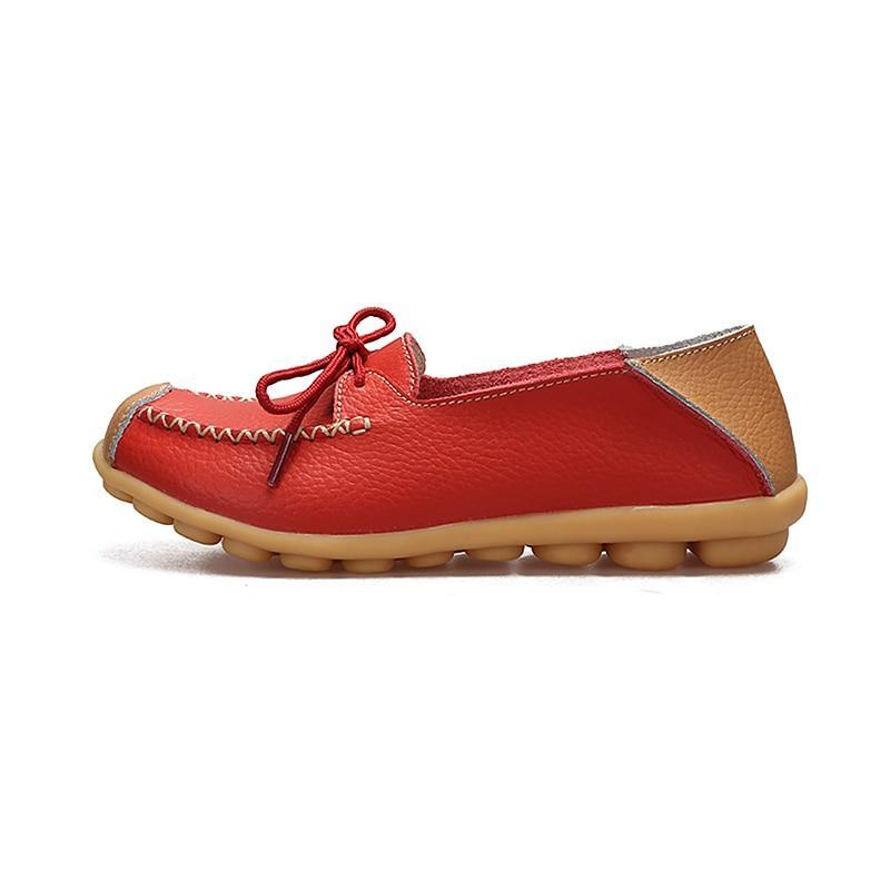 Women Geniune Leather Shoes Moccasins Mother Loafers