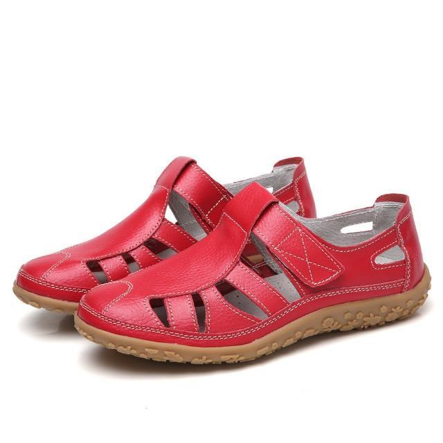 Women Gladiator Sandals Split Leather Summer Shoes