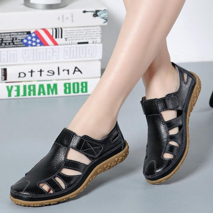 Women Gladiator Sandals Split Leather Summer Shoes