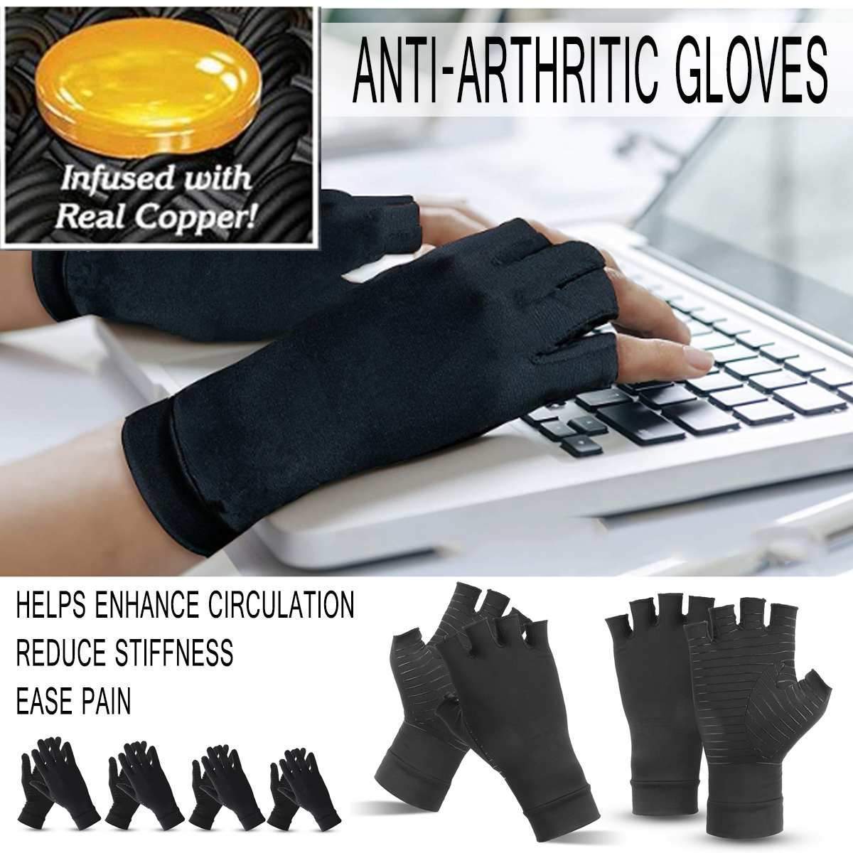 Arthritis Compression Gloves Copper Fiber Therapy