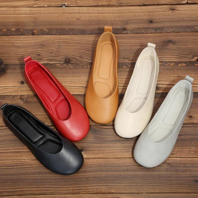 Women Real Leather Shoes Moccasins Mother Loafers