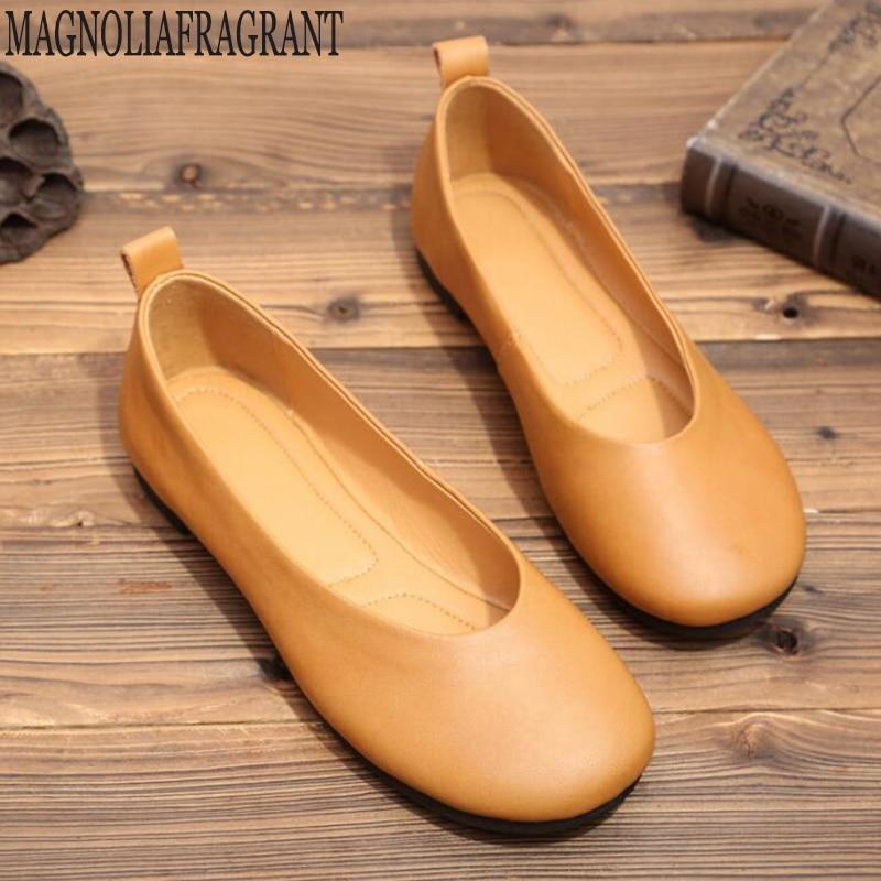 Women Real Leather Shoes Moccasins Mother Loafers