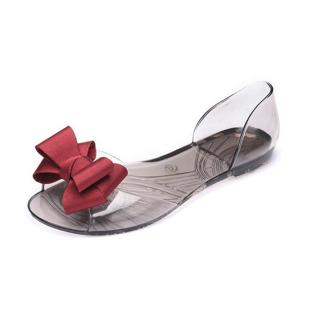 Women Sandals Open Toe  Jelly Shoes Woman Fashion Butterfly-knot Flat Sandals