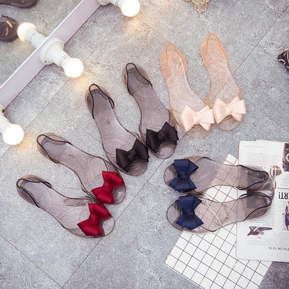 Women Sandals Open Toe  Jelly Shoes Woman Fashion Butterfly-knot Flat Sandals