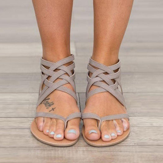 Women Sandals Plus Size Gladiator Sandals For Beach Shoes Woman Rome Flat Sandals