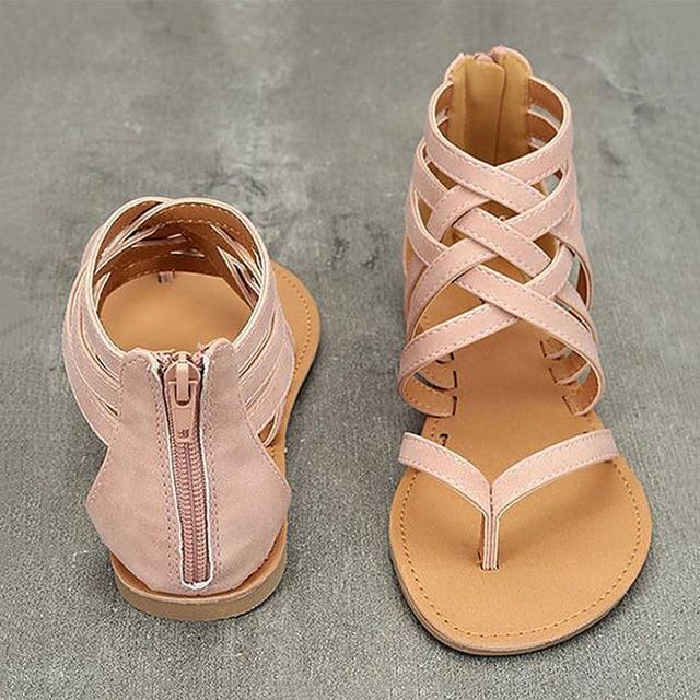 Women Sandals Plus Size Gladiator Sandals For Beach Shoes Woman Rome Flat Sandals