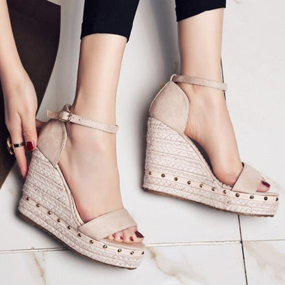 Women Sandals  Platform Sandals High Heels Shoes Ankle Strap Ladies Sandals