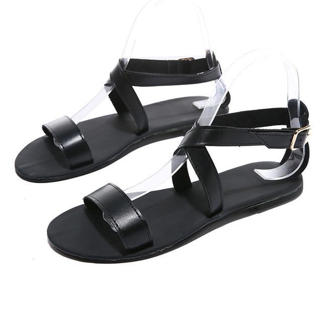 Women Sandals  Slip-On Peep Toe Casual Woman Shoes