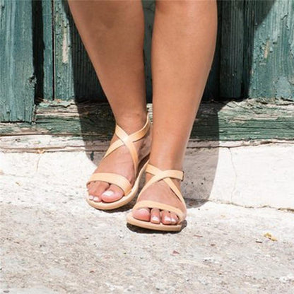 Women Sandals  Slip-On Peep Toe Casual Woman Shoes
