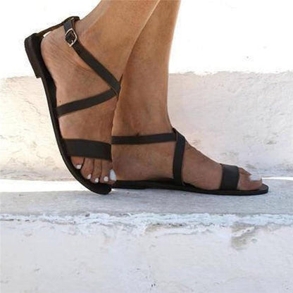 Women Sandals  Slip-On Peep Toe Casual Woman Shoes