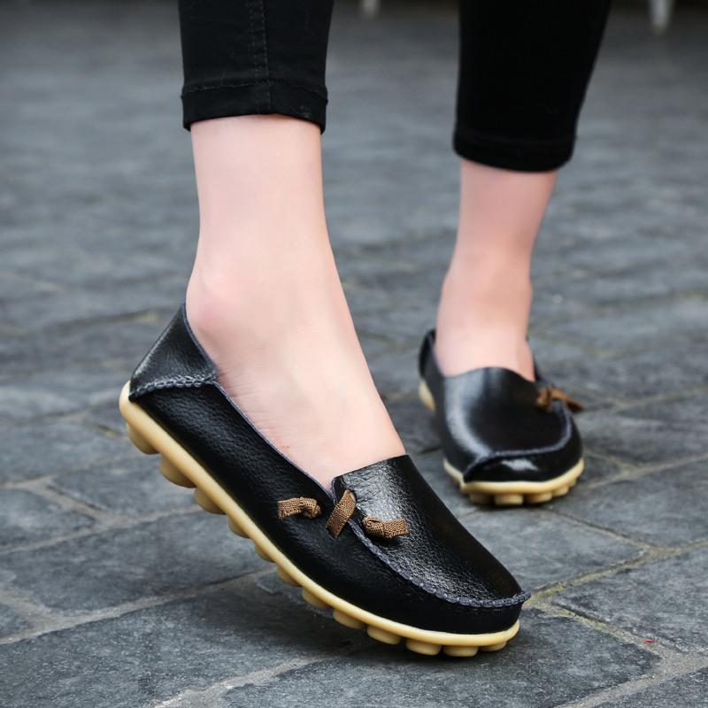 Women Shoes Flats Genuine Leather Loafers Fashion Moccasins Shoes