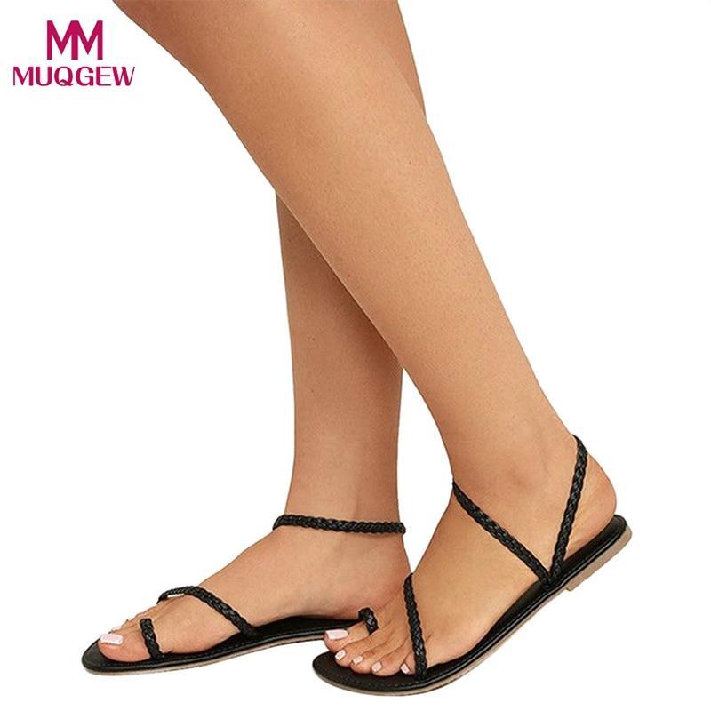 Women Shoes Sexy Sandals Ladies Strappy Gladiator Low Flat Heel