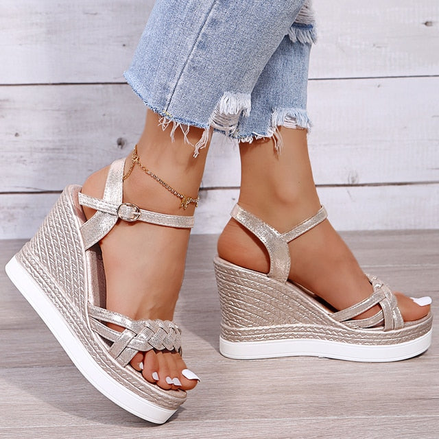 Women Summer Wedge High Heel Sandals