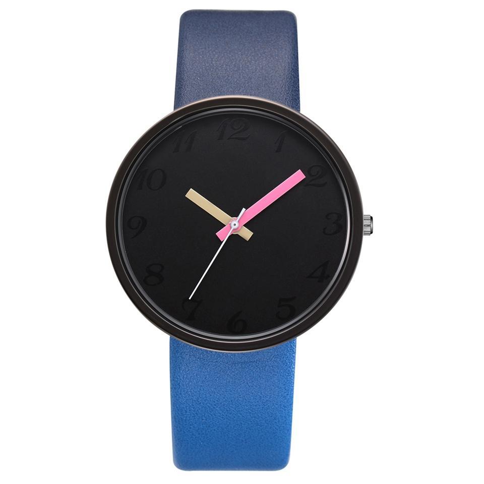 Women Watch Gray Contrast Leather Quartz Watch Women Men Watches Lovers Unisex Casual Ladies Wrist Watch Clock Relogio Feminino