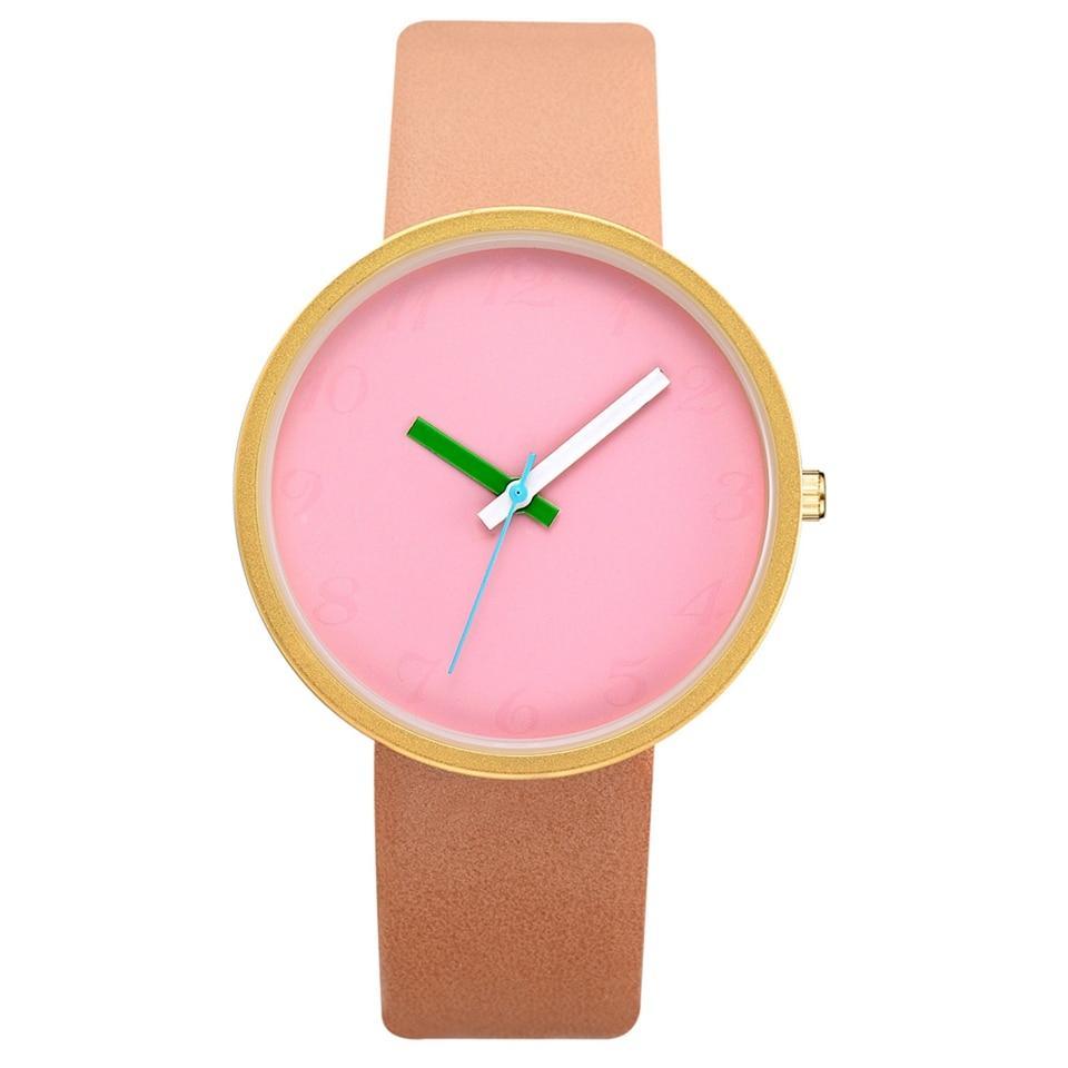 Women Watch Gray Contrast Leather Quartz Watch Women Men Watches Lovers Unisex Casual Ladies Wrist Watch Clock Relogio Feminino