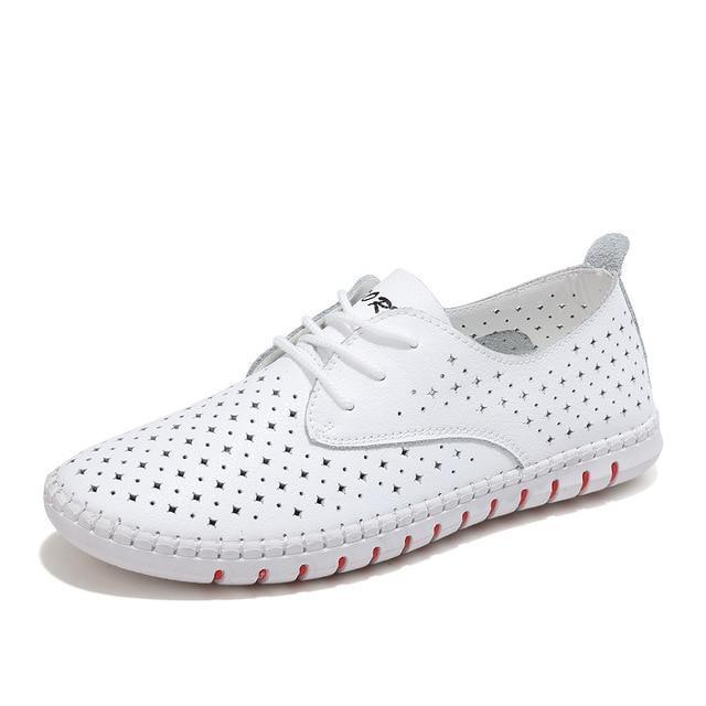 Women casual  loafers  shoes Genuine Leather ladies flats sneakers shoe