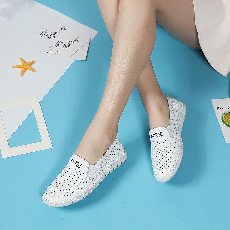 Women casual  loafers  shoes Genuine Leather ladies flats sneakers shoe