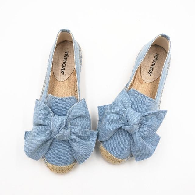 Women's Espadrille Bow Shoes Comfortable Slippers Ladies Womens Casual Shoes