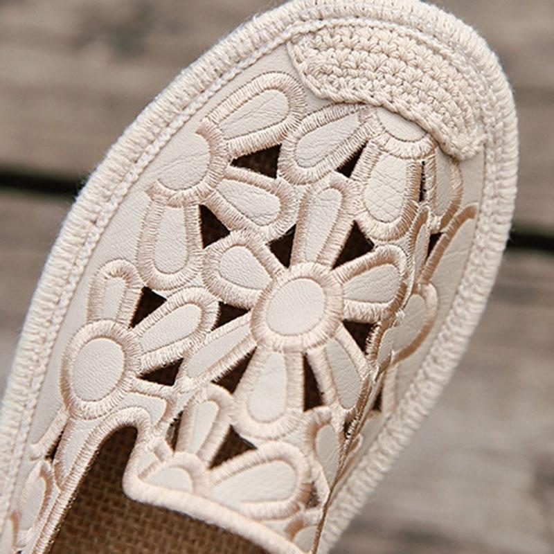 Women's Flats Shoe Embroidery Fisherman Female