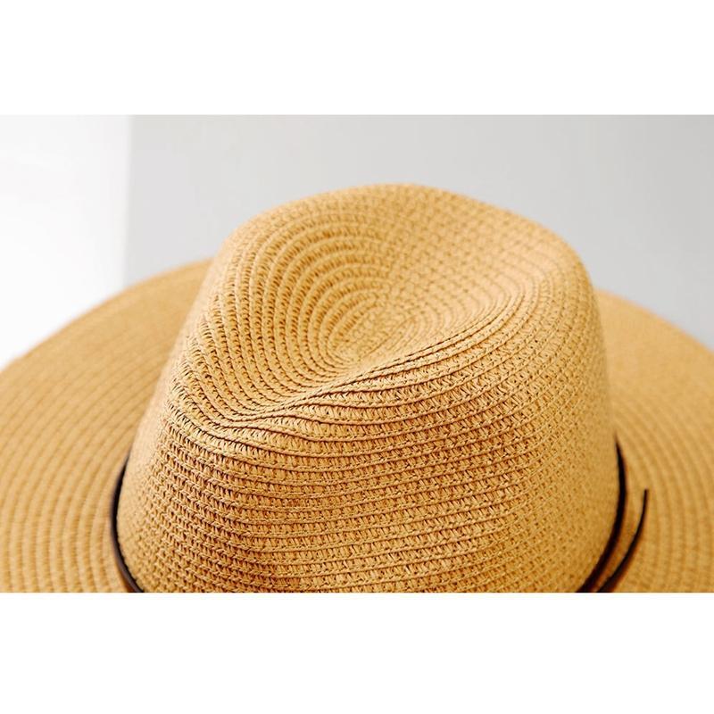 Women's Wide Brim Straw Panama Roll Up Hat