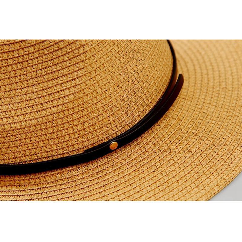 Women's Wide Brim Straw Panama Roll Up Hat