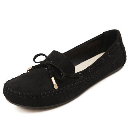 Womens Flats Casual Bowtie Loafers Sweet Candy Colors Flats Solid Shoes