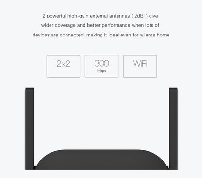 WiFi Router Pro 300M Mijia Mi Amplifier Network Expander Repeater Power Extender Roteador 2 Antenna for Router Wi Fi