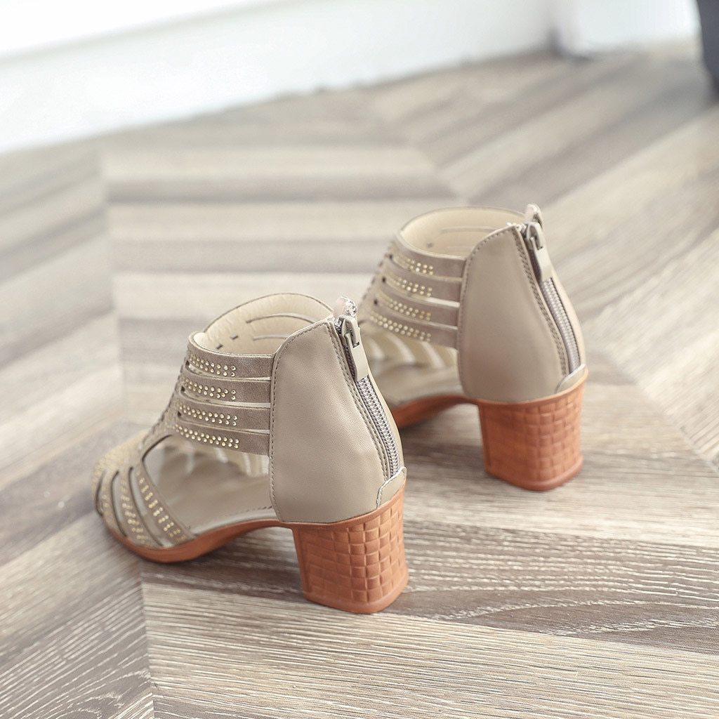 Ladies high heels women sandals Fashion Fish Mouth Hollow Roman Shoes