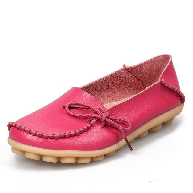 Women Flats Mother Leather Shoes Casual Moccasins Driving Loafers