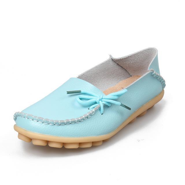 Women Flats Mother Leather Shoes Casual Moccasins Driving Loafers