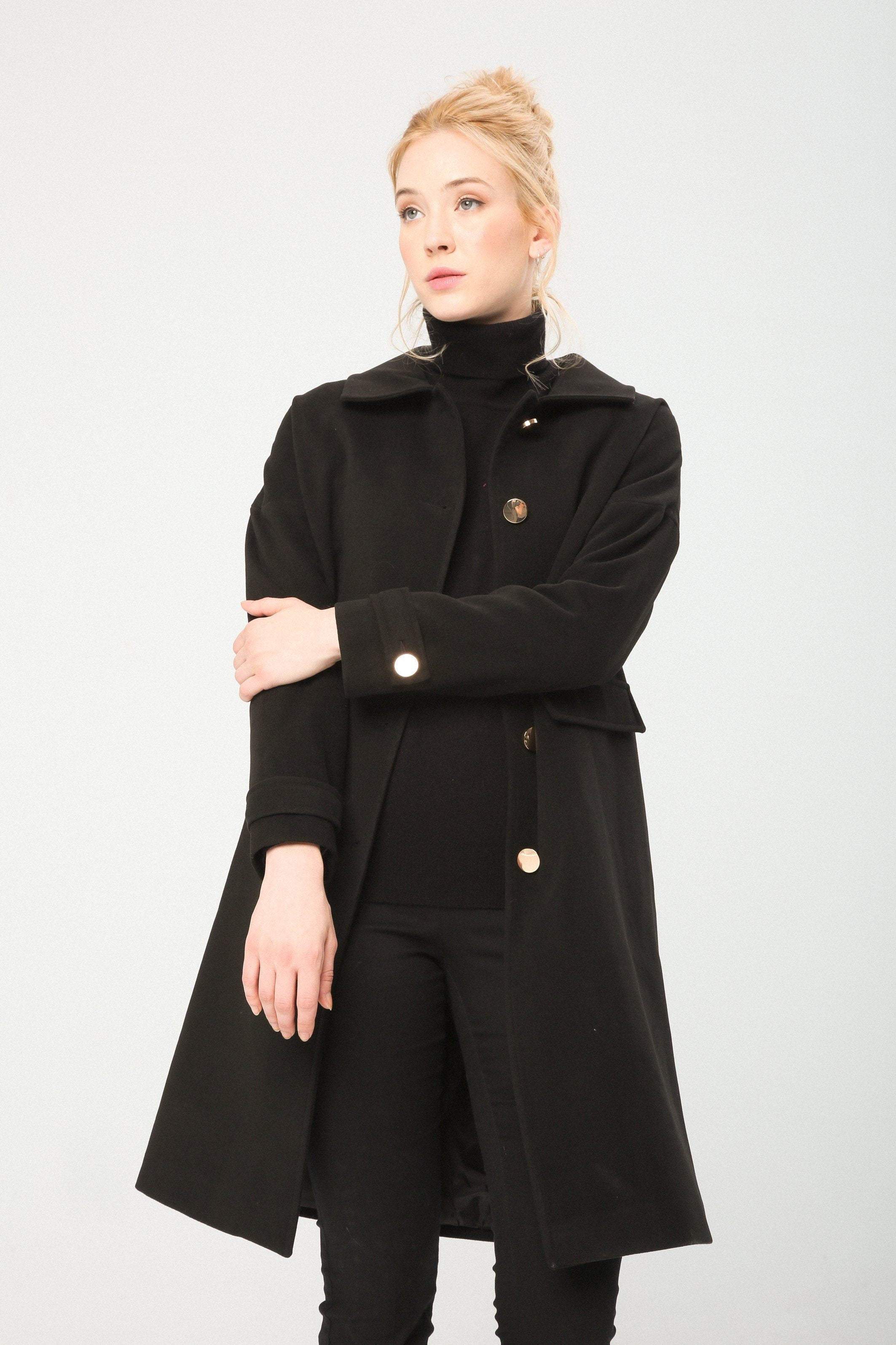 Women's Single Breasted Coat Black